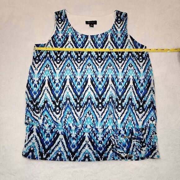 AB STUDIO Blouse Blue Black Tank Top Size S Small Sleeveless - Picture 4 of 9